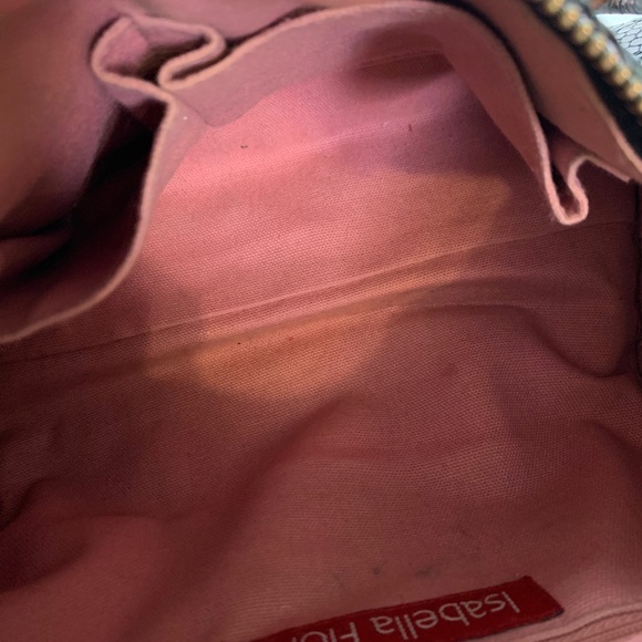 ISABELLA FIORE Leather Pink Black Handbag Purse - Picture 13 of 14